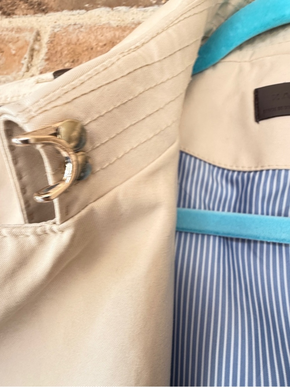 Zara Beige Double-Breasted Trench Coat with Belt - Picture 9 of 15